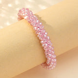 Crystal Beads Elasticity Rope Strand Bracelet Women Jewelry