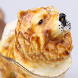Hand Painted Enamel Animal Figurine Jewelry Trinket Box