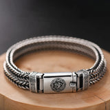 Hand-Woven Silver Men's Bracelet Chinese Style Retro Accessories