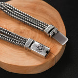 Hand-Woven Silver Men's Bracelet Chinese Style Retro Accessories