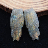 Hand-carved Leaves Labradorite Earrings for Women