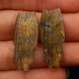 Hand-carved Leaves Labradorite Earrings for Women