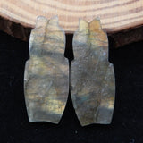 Hand-carved Leaves Labradorite Earrings for Women