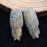 Hand-carved Leaves Labradorite Earrings for Women