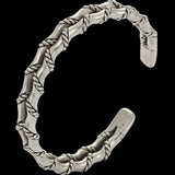 Bamboo Bracelet Men's Retro Silver Open Bracelet