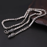 925 Silver Dragon Necklace Tibetan Proverb Power Dragon Necklace