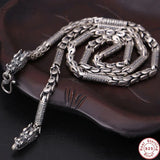 925 Silver Dragon Necklace Tibetan Proverb Power Dragon Necklace