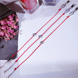 Handcrafted Friendship 925 Silver Red Cord Bracelet