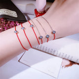 Handcrafted Friendship 925 Silver Red Cord Bracelet