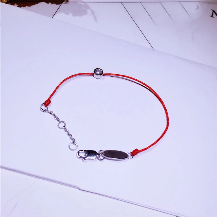 Handcrafted Friendship 925 Silver Red Cord Bracelet