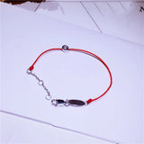 Handcrafted Friendship 925 Silver Red Cord Bracelet