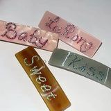 Personalized Rhinestone Name Hair Clips for Women Girls