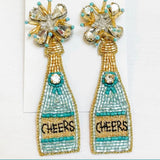 Crystal Drop Earrings Long Statement Earing Wine Bottle Style