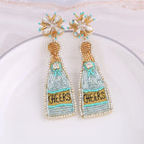 Crystal Drop Earrings Long Statement Earing Wine Bottle Style
