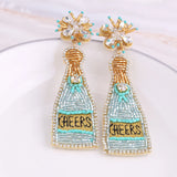 Crystal Drop Earrings Long Statement Earing Wine Bottle Style