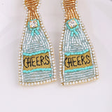Crystal Drop Earrings Long Statement Earing Wine Bottle Style