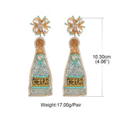 Crystal Drop Earrings Long Statement Earing Wine Bottle Style