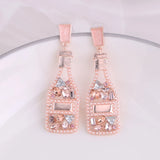 Crystal Drop Earrings Long Statement Earing Wine Bottle Style