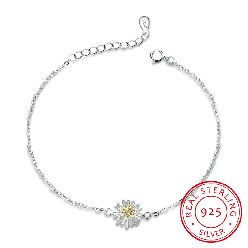 Chrysanthemum Flower 925-Silver Bracelet For Women