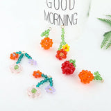 10pcs Glass Crystal Beads Flower Strawberry Fruit Earring Pendants
