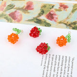 10pcs Glass Crystal Beads Flower Strawberry Fruit Earring Pendants