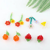 10pcs Glass Crystal Beads Flower Strawberry Fruit Earring Pendants