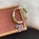Greek Letter Charm Beaded Bracelet