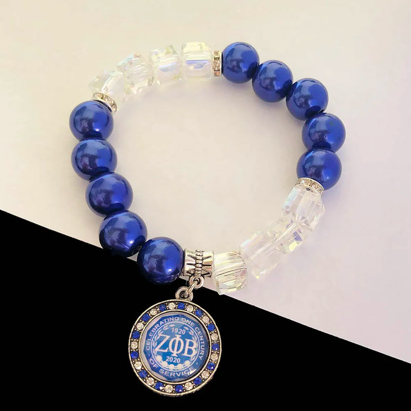 Greek Sorority Pearl Charms Bracelet