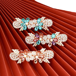 Rhinestone Flower Hair Accessory French Boutique Hairpin Women
