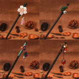 Vintage Wood Chinese Hair Sticks Flower Hairpins Women Hair Clip