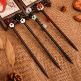 Vintage Wood Chinese Hair Sticks Flower Hairpins Women Hair Clip