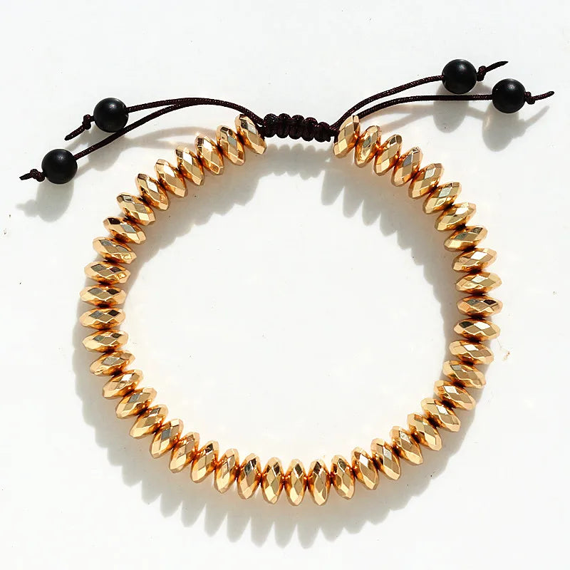 Men's Hematite Stone Beads Bracelet Friendship Jewelry