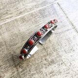 Retro Silver Green Stone Bracelet Open Creative Tibetan Ethnic Style