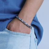 Men's Braided Bracelet Diamond Pestle Thai Silver Jewelry