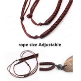Sandalwood Stone Pendant Necklace Long Chain Sweater N600