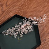 Silver Rose Tiara Hair Combs Crystal Rhinestone Combs Bridal Hair Accessories