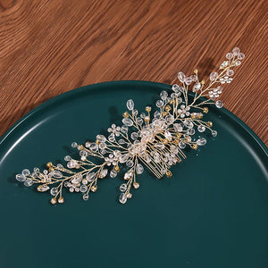 Silver Rose Tiara Hair Combs Crystal Rhinestone Combs Bridal Hair Accessories