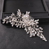 Silver Rose Tiara Hair Combs Crystal Rhinestone Bridal Accessories