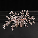 Silver Rose Tiara Hair Combs Crystal Rhinestone Bridal Hair Accessories