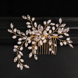Silver Rose Tiara Hair Combs Crystal Rhinestone Bridal Hair Accessories