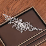 Silver Rose Tiara Hair Combs Crystal Rhinestone Combs Bridal Hair Accessories