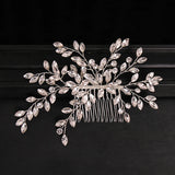 Silver Rose Tiara Hair Combs Crystal Rhinestone Bridal Hair Accessories