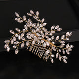 Silver Rose Tiara Hair Combs Crystal Rhinestone Bridal Hair Accessories
