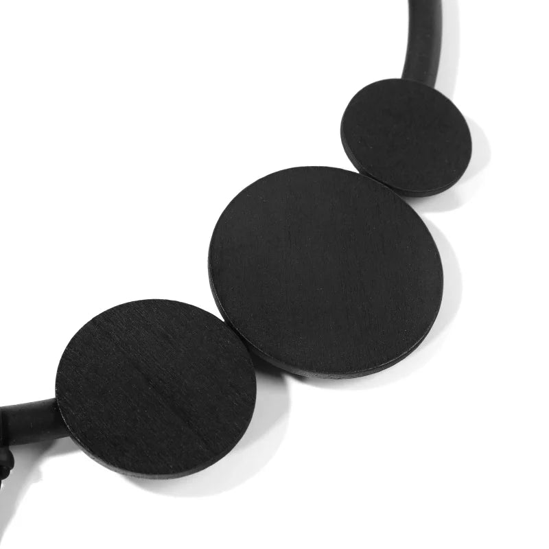 Big Circle Pendant Silicone Necklace Vintage Accessories