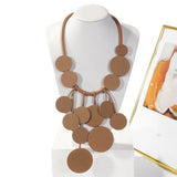 Big Circle Pendant Silicone Necklace Vintage Accessories