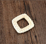 Wooden Straw Weave Rattan Geometric Earrings DIY Findings y1226