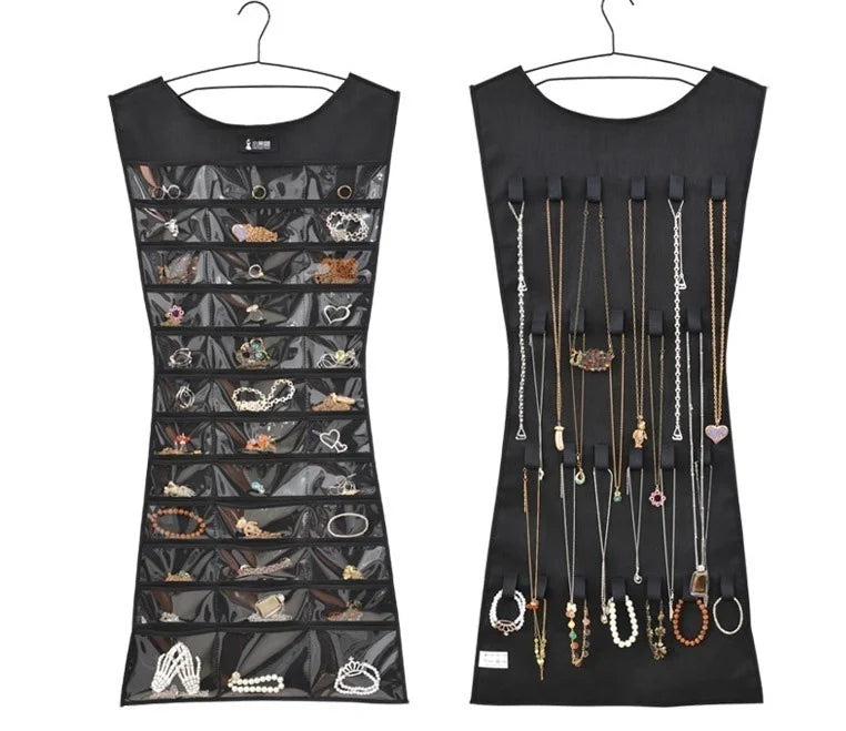 Jewelry Hanging Organizer Bag with Pockets