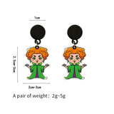 Halloween Hocus Pocus Drop Earrings Bad Witch Acrylic Dangles
