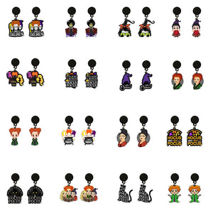 Halloween Hocus Pocus Drop Earrings Bad Witch Acrylic Dangles