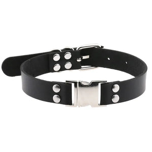 Harajuku Goth Punk Pu Leather Choker Necklace Magnetic Clasp
